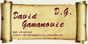 David Gamanović vizit kartica